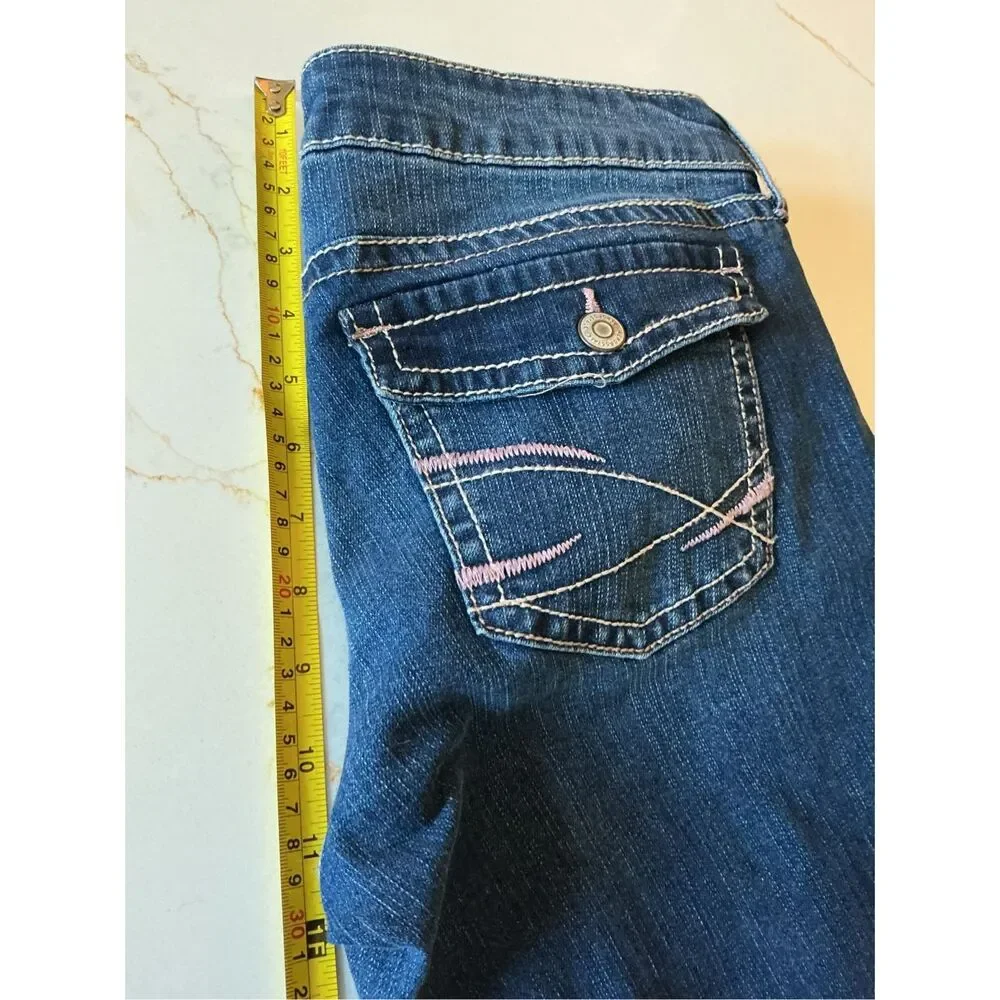 Aeropostale Mid-rise Flare Jeans Sz 8 Stretch Flap Pockets